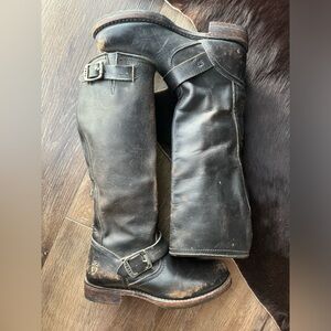 FRYE Authentic Veronica tall distressed boots NWOT